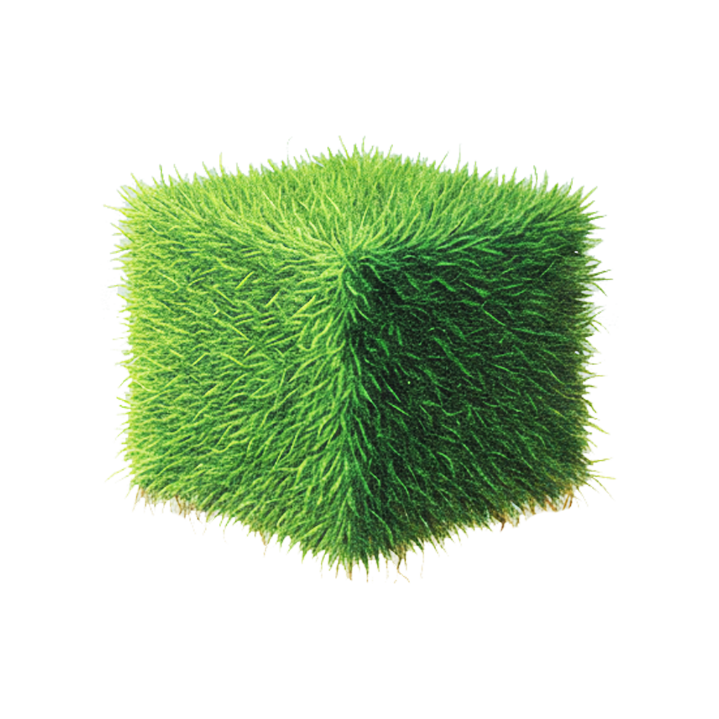 Un cube d'herbe verte